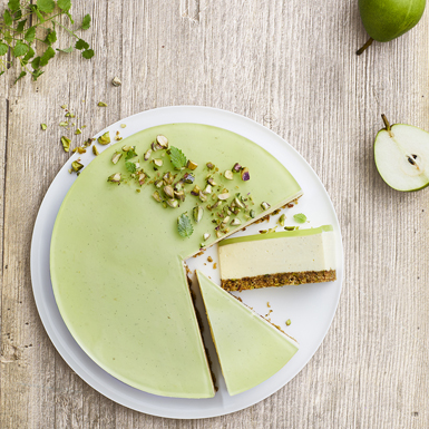 Cheesecake med pære og lime