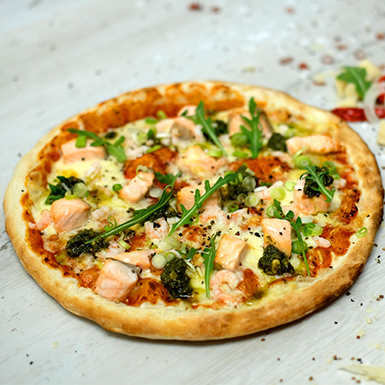 Pizza Salmone e Pesto